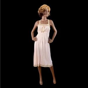 Vintage 1940’s Dora Gottlieb Bias Cut Pale Pink Rayon Lace Slip Dress Size 36